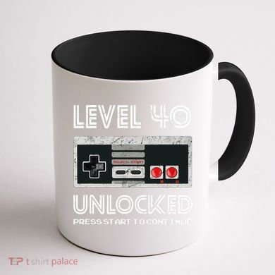 40 Year Old Fourty Birthday Gift Level 40 Unlocked Gamer Coffee Mug back