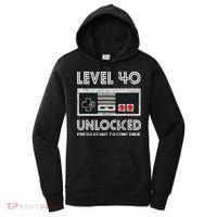 40 Year Old Fourty Birthday Gift Level 40 Unlocked Gamer Women's Hoodie thumb 0