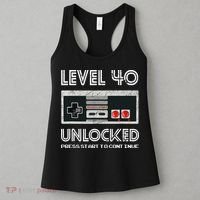 40 Year Old Fourty Birthday Gift Level 40 Unlocked Gamer Women's Tank Top thumb 3