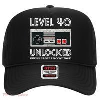 40 Year Old Fourty Birthday Gift Level 40 Unlocked Gamer Hat thumb 0