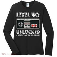 40 Year Old Fourty Birthday Gift Level 40 Unlocked Gamer Women's Long Sleeve Shirt thumb 0