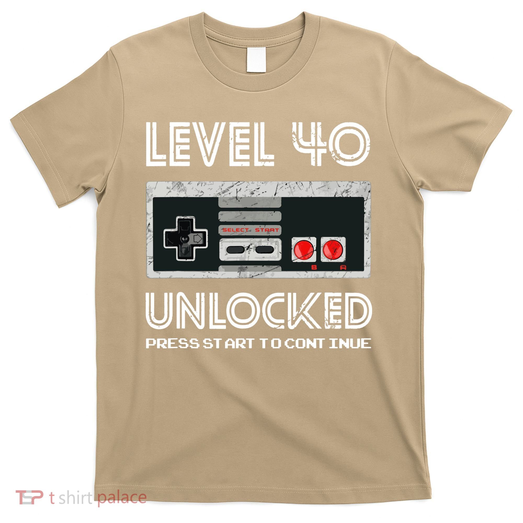 40 Year Old Fourty Birthday Gift Level 40 Unlocked Gamer T-Shirt