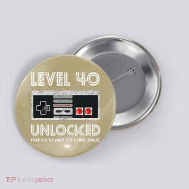 40 Year Old Fourty Birthday Gift Level 40 Unlocked Gamer Button