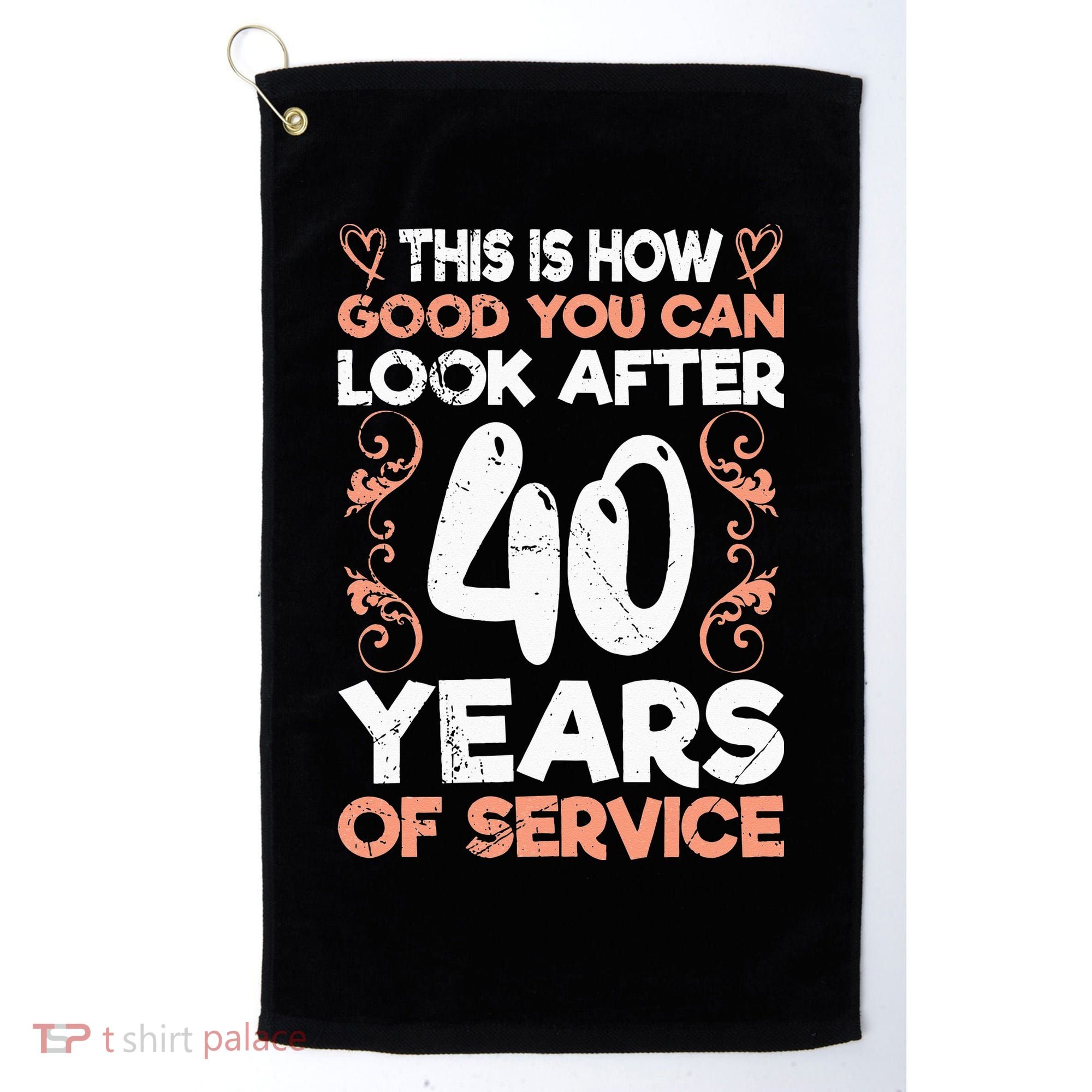 40 years of service 40 years of work anniversary Golf Towel