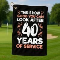 40 years of service 40 years of work anniversary Golf Towel thumb 1