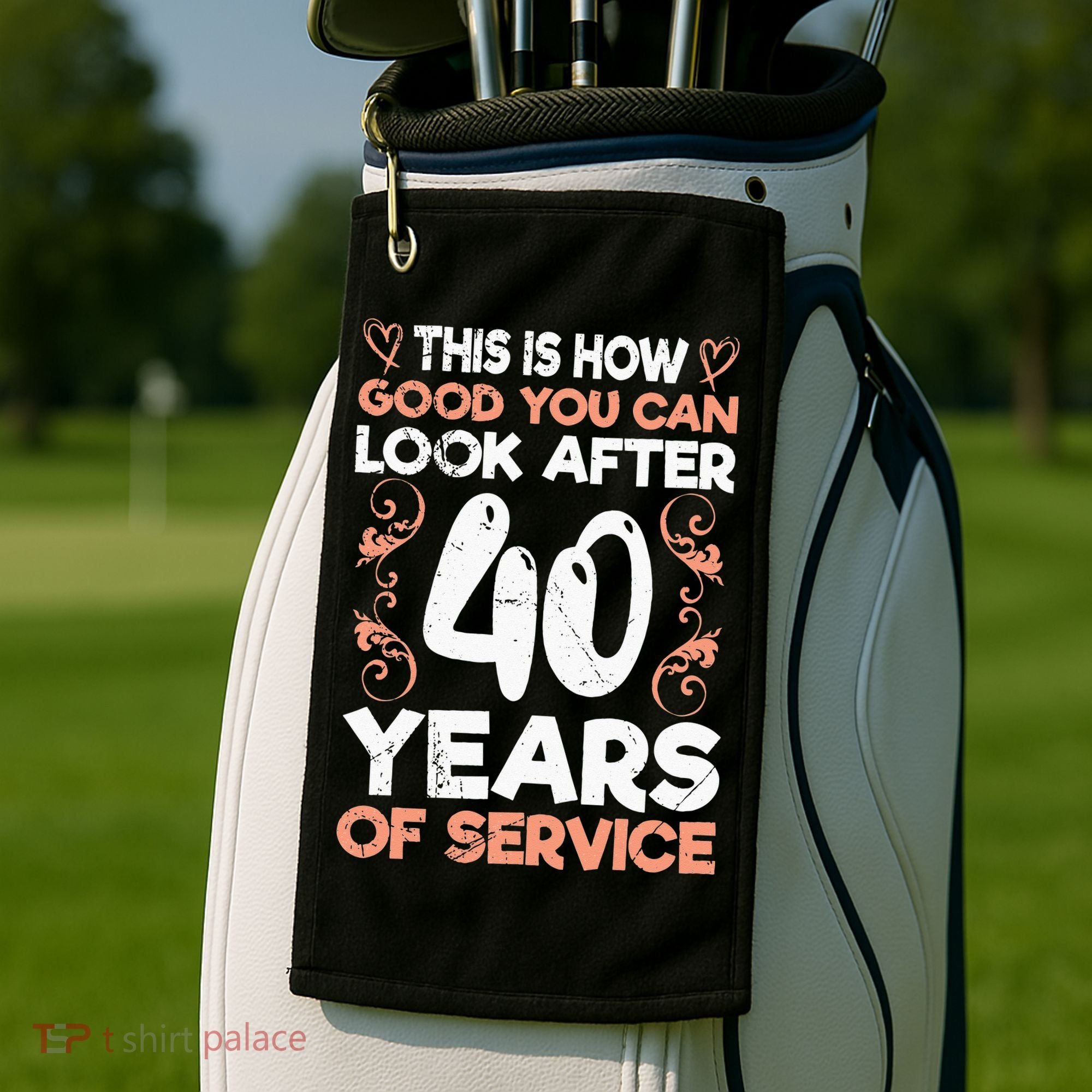 40 years of service 40 years of work anniversary Golf Towel