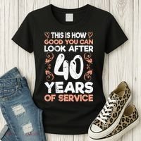 40 years of service 40 years of work anniversary Women's T-Shirt thumb 3