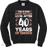 40 years of service 40 years of work anniversary Kids Sweatshirt thumb 0