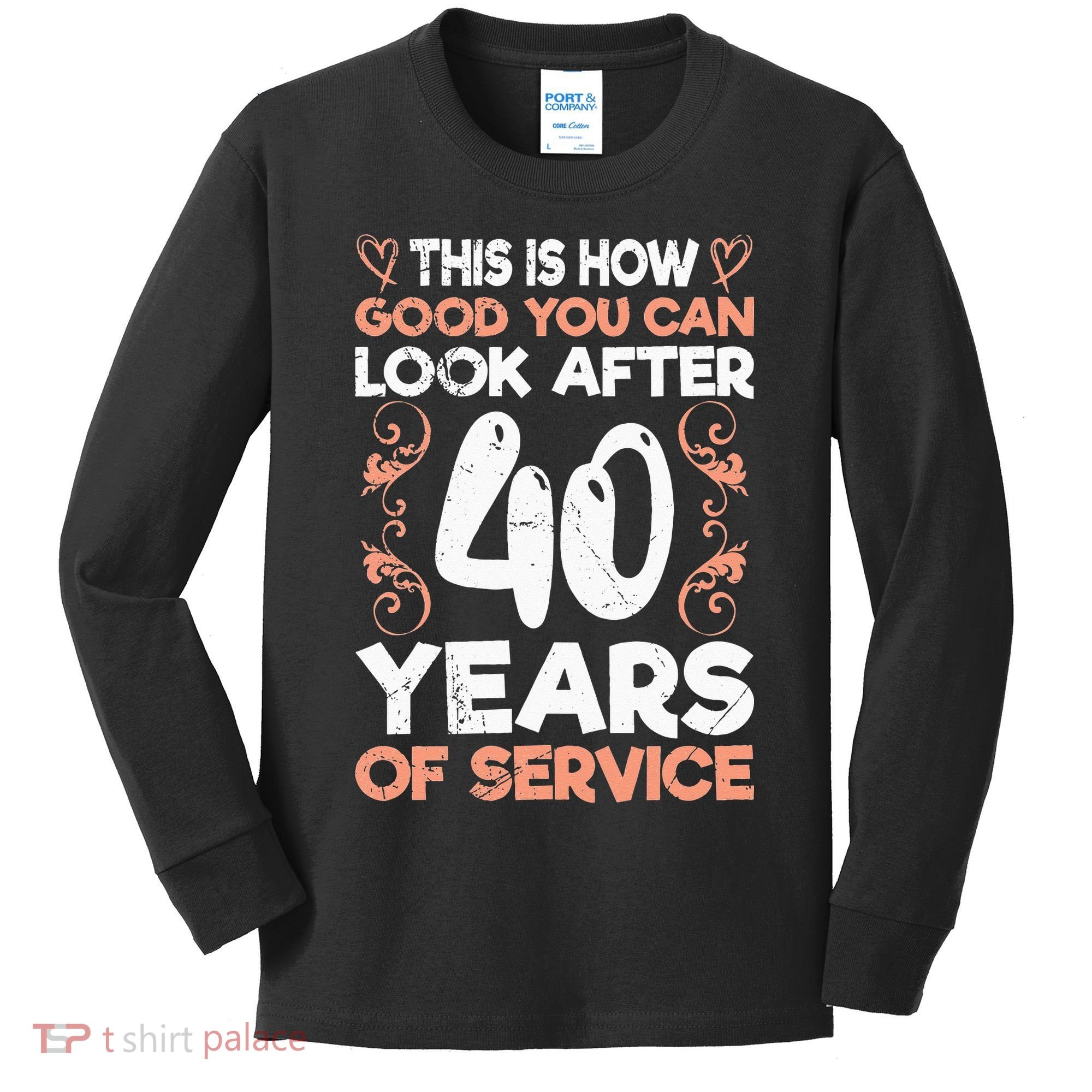 40 years of service 40 years of work anniversary Kids Long Sleeve Shirt