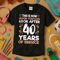40 years of service 40 years of work anniversary Kids T-Shirt thumb 3