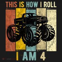 4 Year Old Birthday Boy Monster Truck 4th Birthday Mousepad thumb 1