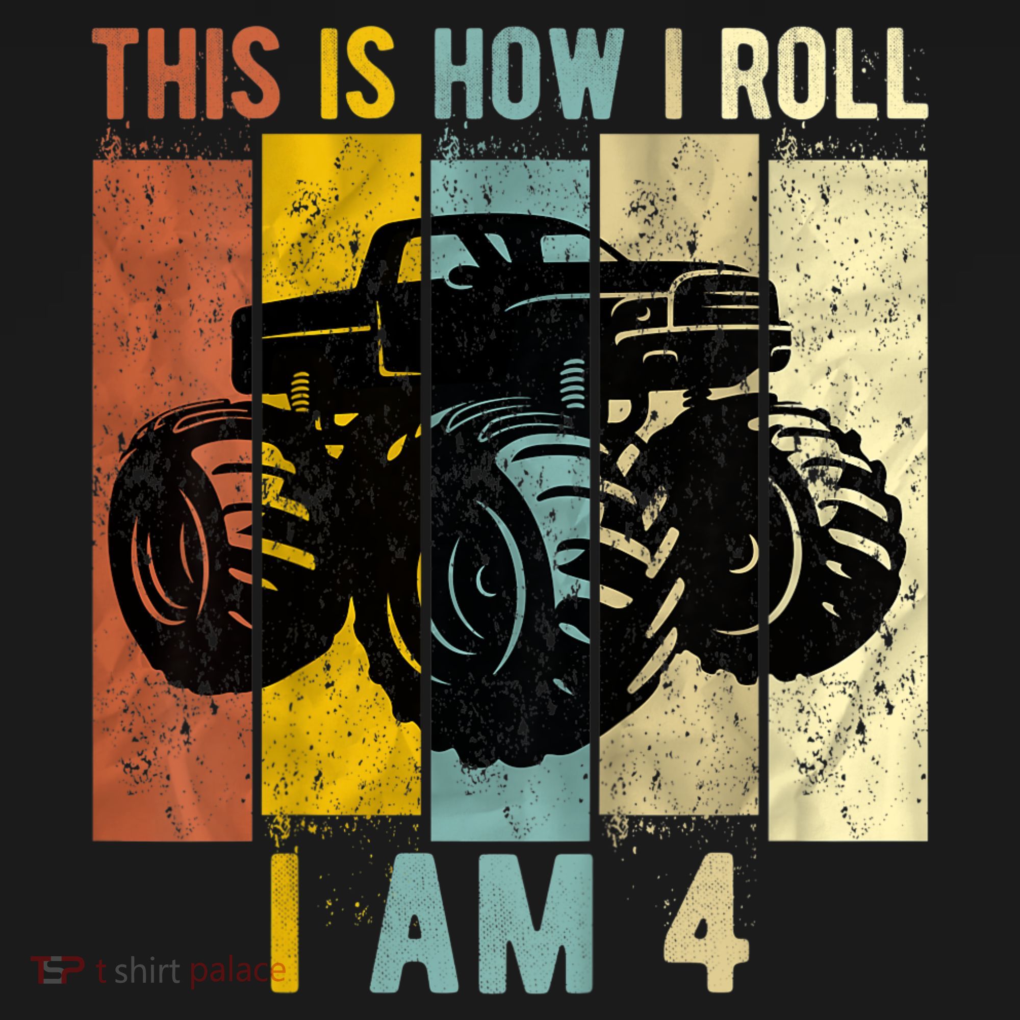 4 Year Old Birthday Boy Monster Truck 4th Birthday Mousepad