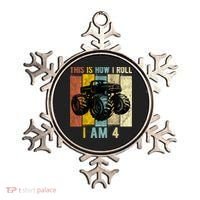 4 Year Old Birthday Boy Monster Truck 4th Birthday Ornament thumb 0