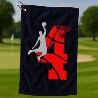 4 Year Old 4th Basketball Birthday Partytheme Golf Towel thumb 1