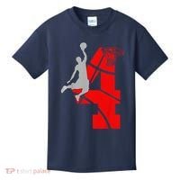 4 Year Old 4th Basketball Birthday Partytheme Kids T-Shirt thumb 0