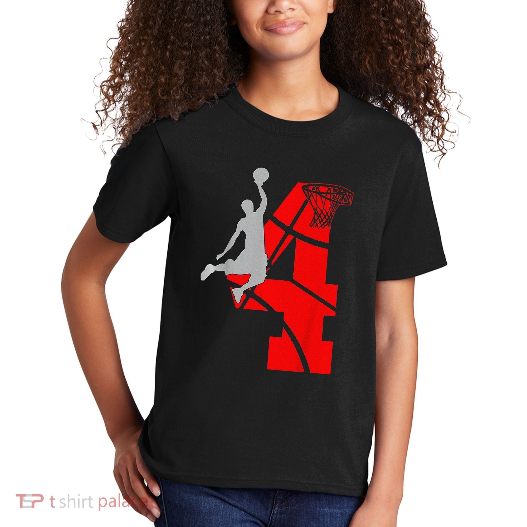 4 Year Old 4th Basketball Birthday Partytheme Kids T-Shirt