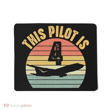 4 Year Old Airplane Pilot Aircraft 4th Birthday Aviation Mousepad