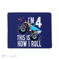 4 Year Old 4th Birthday Boy Monster Truck Car Mousepad thumb 0