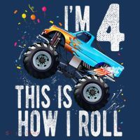 4 Year Old 4th Birthday Boy Monster Truck Car Mousepad thumb 1