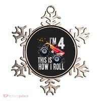 4 Year Old 4th Birthday Boy Monster Truck Car Ornament thumb 0