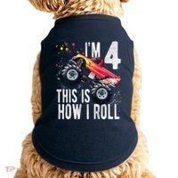 4 Year Old 4th Birthday Boy Monster Truck Car Doggie Tank thumb 0