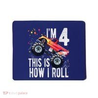 4 Year Old 4th Birthday Boy Monster Truck Car Mousepad thumb 0