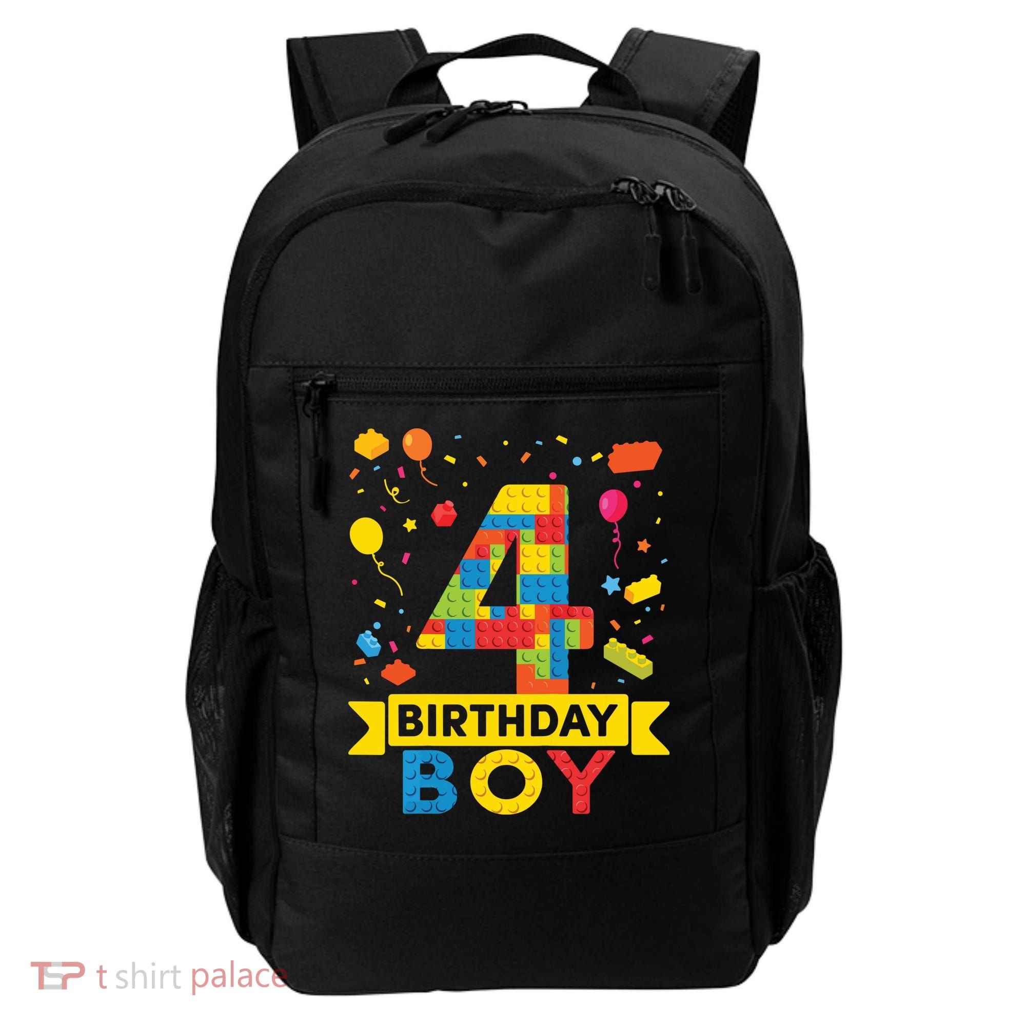 4 Year Old Building Blocks 4th Birthday Boy Backpack