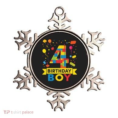 4 Year Old Building Blocks 4th Birthday Boy Ornament