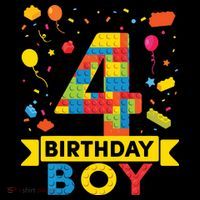 4 Year Old Building Blocks 4th Birthday Boy Ornament thumb 1