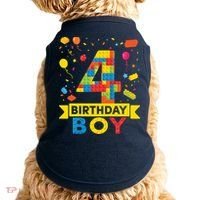 4 Year Old Building Blocks 4th Birthday Boy Doggie Tank thumb 0