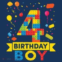 4 Year Old Building Blocks 4th Birthday Boy USA-Made Doggie Bandana thumb 2