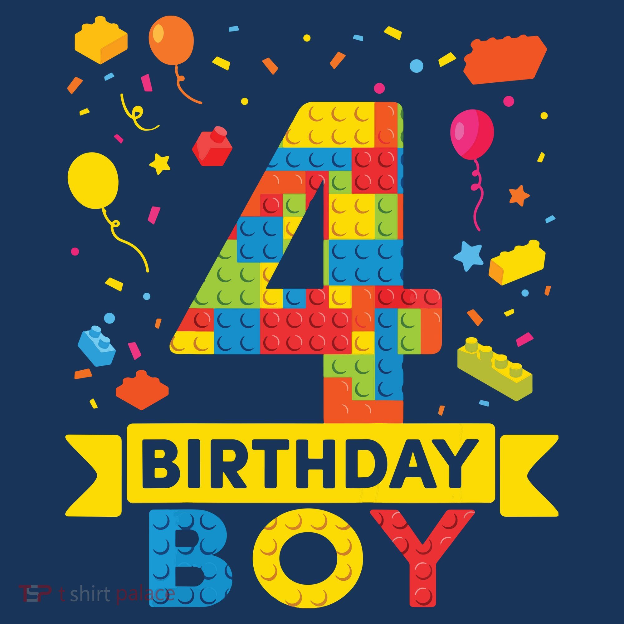 4 Year Old Building Blocks 4th Birthday Boy Button
