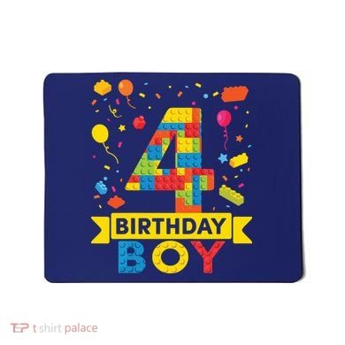 4 Year Old Building Blocks 4th Birthday Boy Mousepad