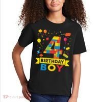 4 Year Old Building Blocks 4th Birthday Boy Kids T-Shirt thumb 2