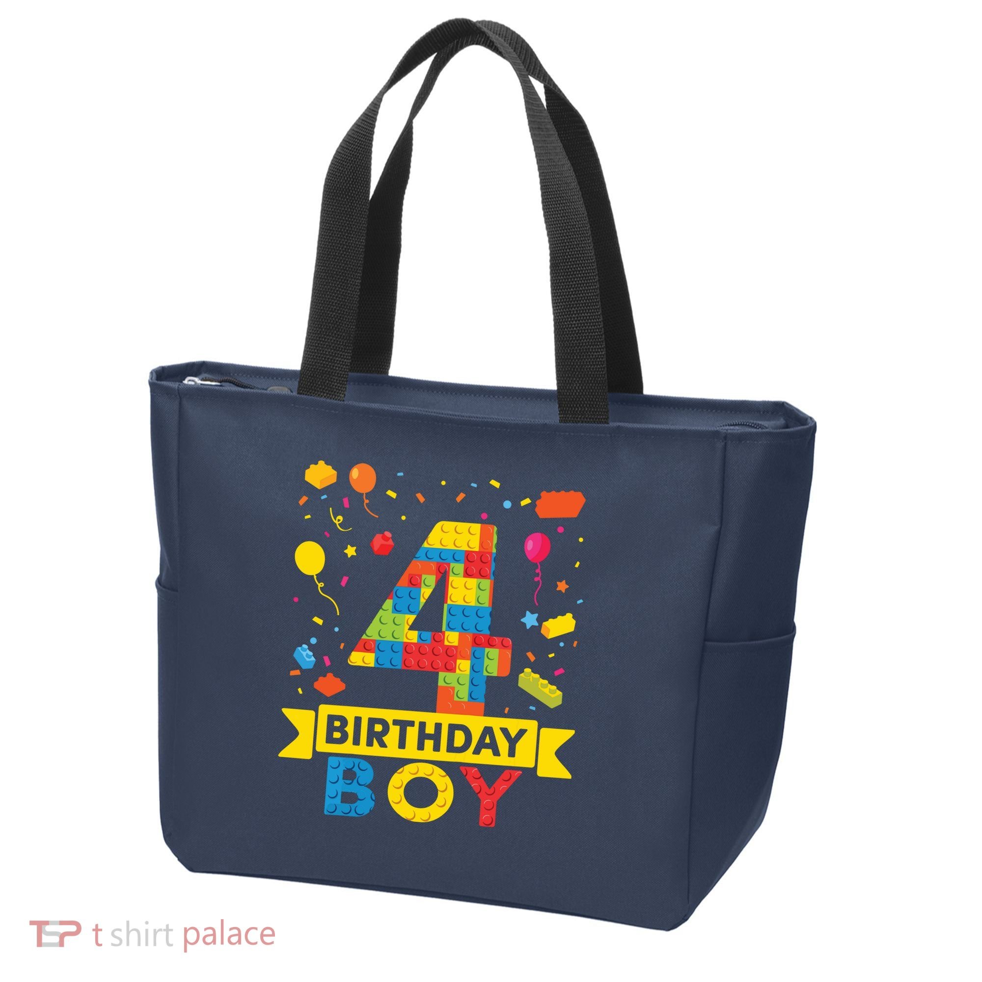4 Year Old Building Blocks 4th Birthday Boy Tote Bag