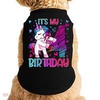 4 Years Old Unicorn Flossing 4th Birthday Unicorn Party Doggie Tank thumb 0