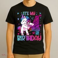 4 Years Old Unicorn Flossing 4th Birthday Unicorn Party T-Shirt thumb 3