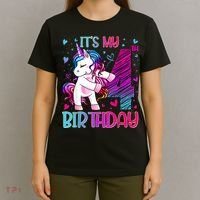 4 Years Old Unicorn Flossing 4th Birthday Unicorn Party T-Shirt thumb 4