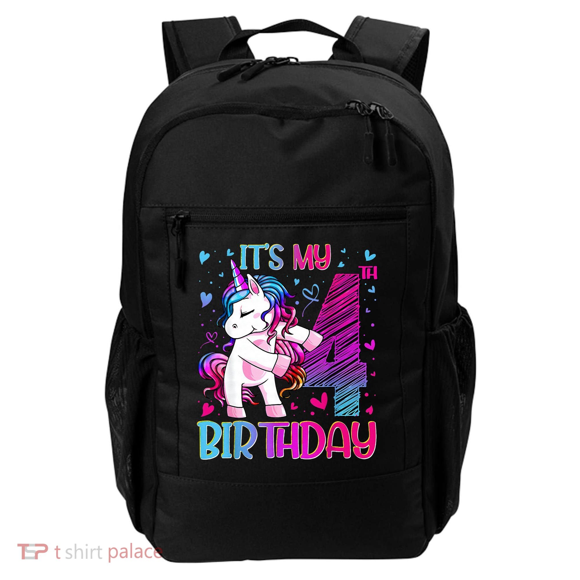 4 Years Old Unicorn Flossing 4th Birthday Unicorn Party Backpack