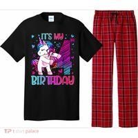 4 Years Old Unicorn Flossing 4th Birthday Unicorn Party Pajama Set thumb 0