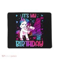4 Years Old Unicorn Flossing 4th Birthday Unicorn Party Mousepad thumb 0