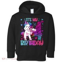4 Years Old Unicorn Flossing 4th Birthday Unicorn Party Toddler Hoodie thumb 0