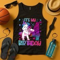 4 Years Old Unicorn Flossing 4th Birthday Unicorn Party Tank Top thumb 4