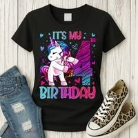 4 Years Old Unicorn Flossing 4th Birthday Unicorn Party Women's T-Shirt thumb 3