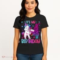 4 Years Old Unicorn Flossing 4th Birthday Unicorn Party Women's T-Shirt thumb 4