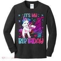 4 Years Old Unicorn Flossing 4th Birthday Unicorn Party Kids Long Sleeve Shirt thumb 0