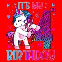 4 Years Old Unicorn Flossing 4th Birthday Unicorn Party Santa Hat thumb 1
