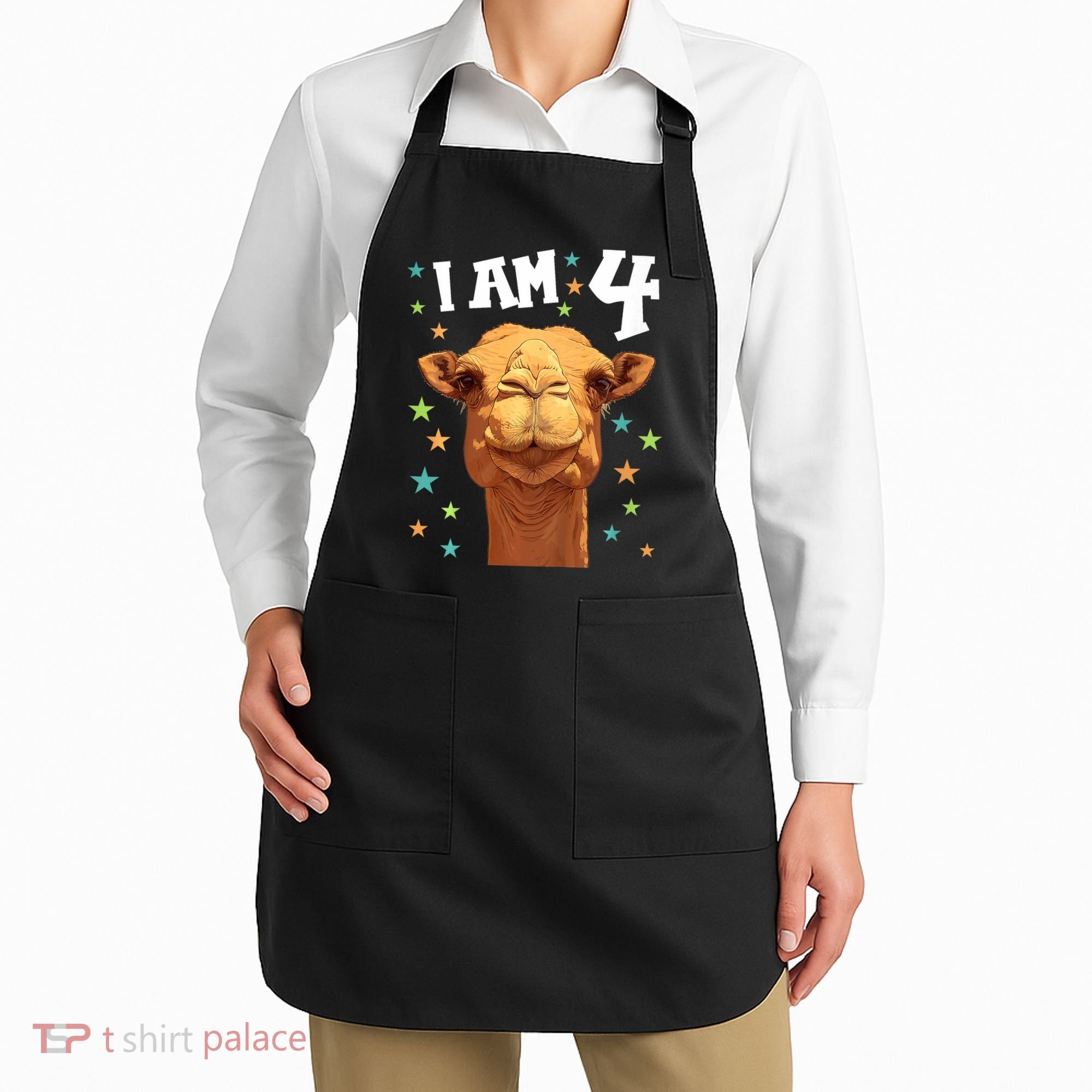 4 Years Old 4 Birthday Camels Boy Girl Camel Apron