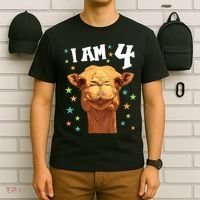 4 Years Old 4 Birthday Camels Boy Girl Camel T-Shirt thumb 6