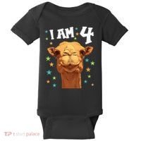 4 Years Old 4 Birthday Camels Boy Girl Camel Baby Bodysuit thumb 0